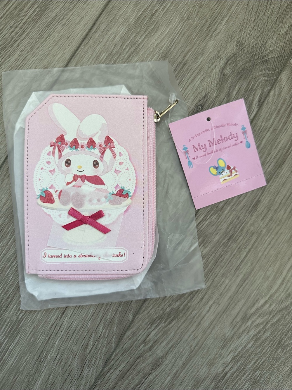 NWT Sanrio Japan My Melody Strawberry Shortcake Card Case Pouch